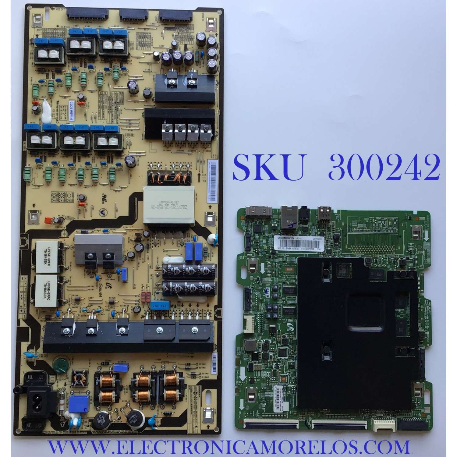 KIT DE TARJETAS PARA TV SAMSUNG / MAIN BN94-10757B / BN41-02504A / FUENTE BN44-00880A / L65E8N_KSM / PANEL CY-QK060FLSV1H / MODELO UN60KS8000FXZA EA01